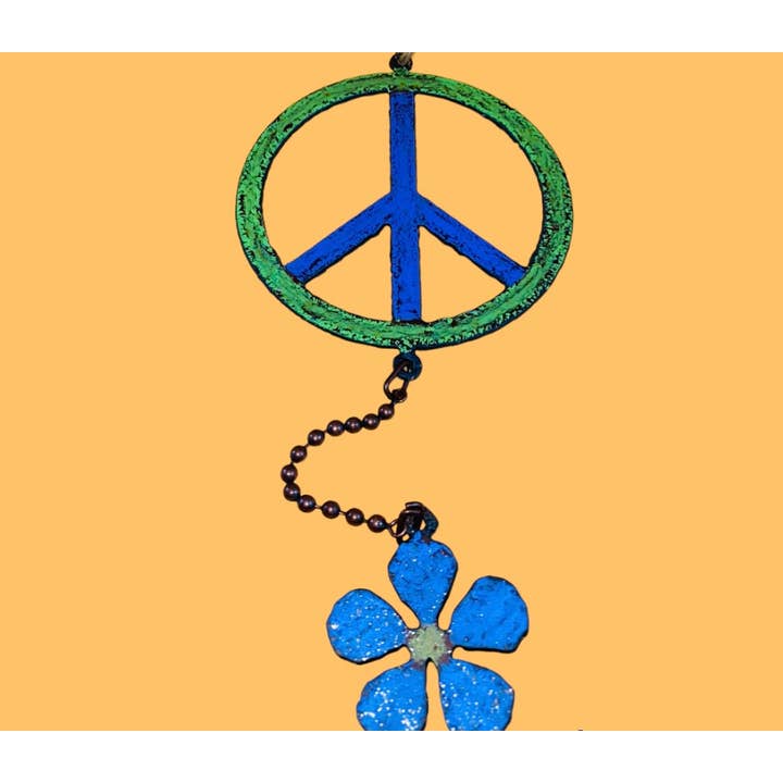 Whimsies - Vendita all'ingrosso Decorazione mobile - Segno della pace mobile, ornamento floreale mobile da giardino hippie eco5