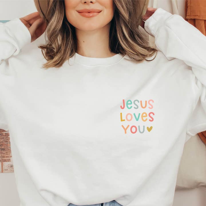 Jesus Love You Sweatshirt mit Rundhalsausschnitt Christian Sweater Minimal für den Großhandel von P E T I T R U E