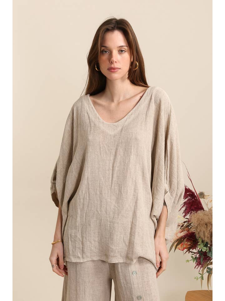 LÉA & LUC - Wholesale Tunic - Women's - Blouse in 50% linen and 50% cotton REF. 4652