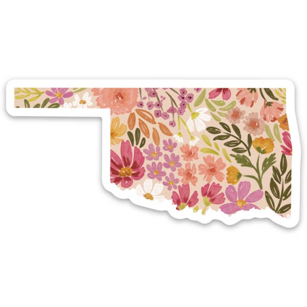Elyse Breanne Design - Wholesale Sticker - Oklahoma 3.5x3in. Floral State Sticker1