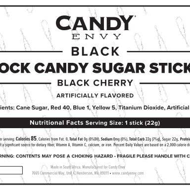 Candy Envy - Wholesale Hard Candy - Black Rock Candy Sugar Sticks - Black Cherry Flavor9