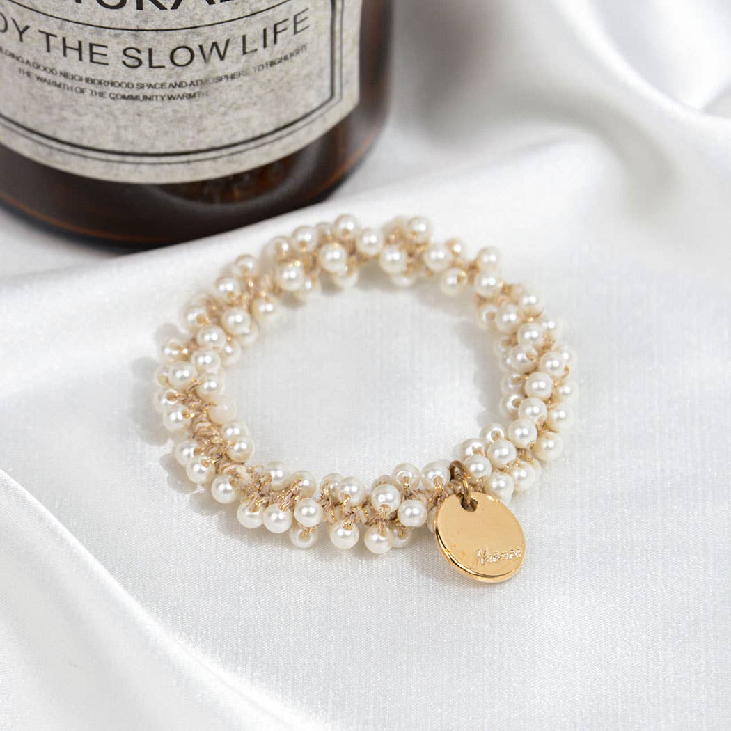 SoapElenGlen - Wholesale Scrunchie - Women's - Crystal Beaded Hair Scrunchies Bracelet4