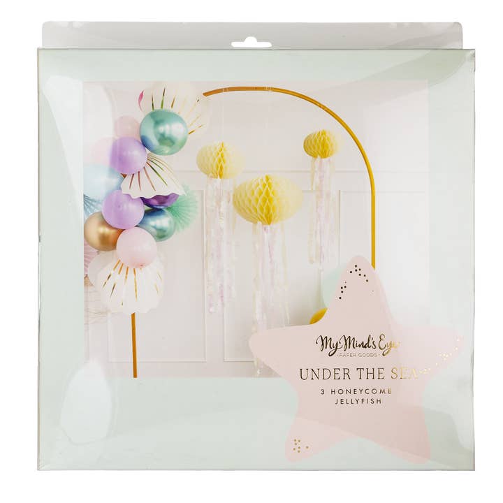 SEA1002 - Ensemble de méduses en papier alvéolé pour la vente par My Mind’s Eye