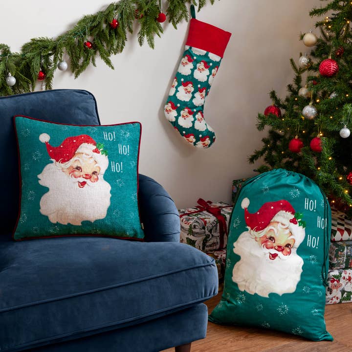Vintage Santa Velvet Xmas Stocking Multicolour for wholesale on Faire