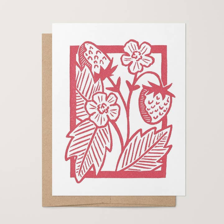 Coxswain Press - Wholesale Everyday Greeting Card - Strawberry Vine Card