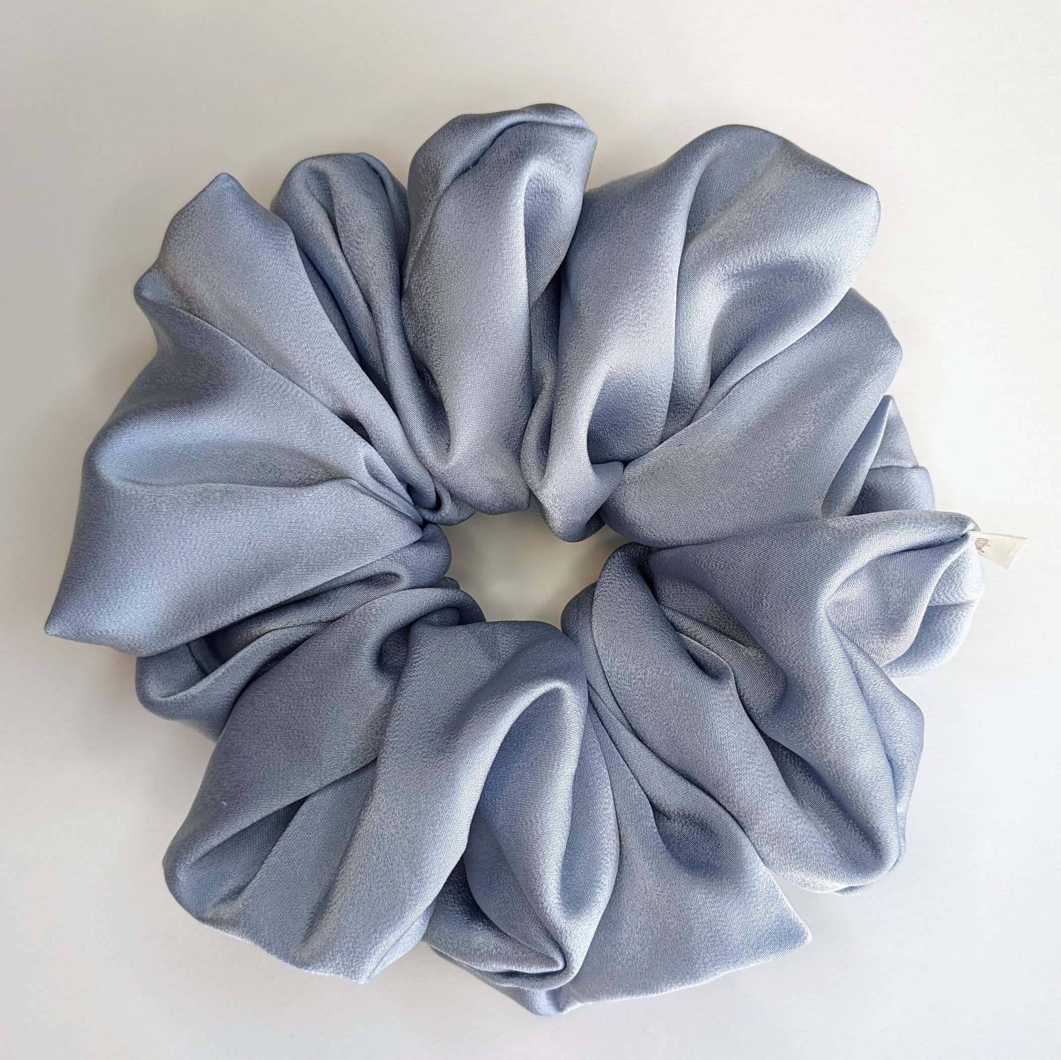 Janzy - Vendita all'ingrosso Scrunchie - Donna - Elastico elastico oversize in seta color melange blu1