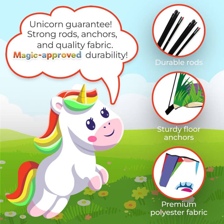 Toysical - Wholesale Tent - Kids - Unicorn Kids Play Tent with Princess Playhouse