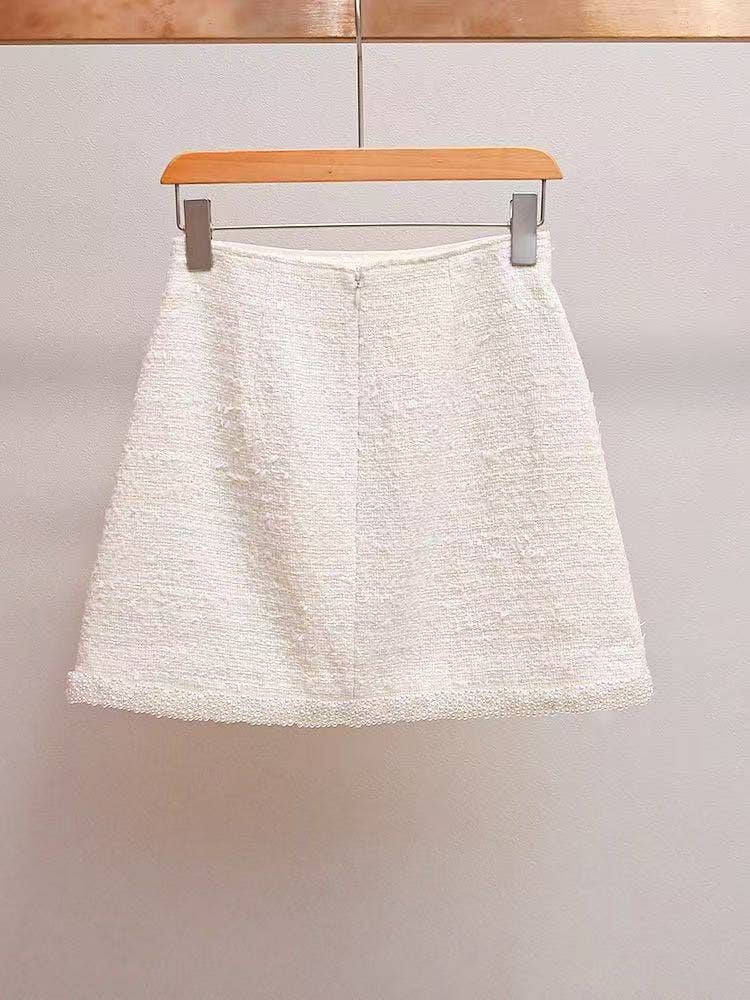 Color as pictures SET92Y Tweed hand-beaded jacket and skirt set for autumn for wholesale on Faire4