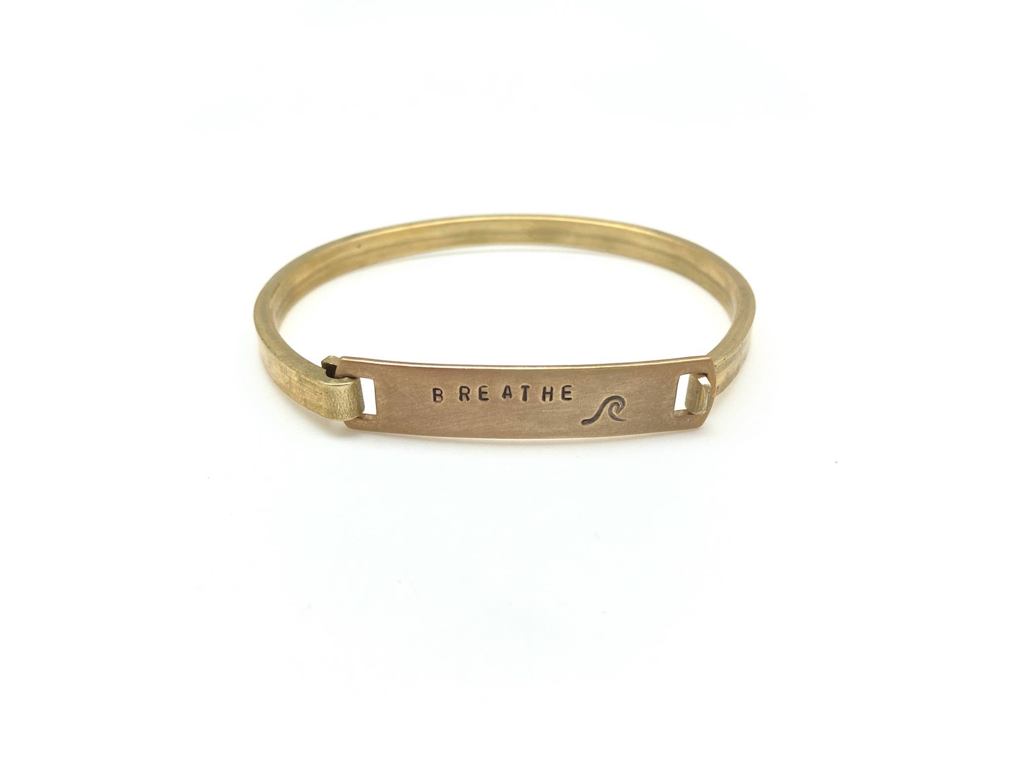 Stone Cooper - Wholesale Cuff Bracelet - "Breathe" Stamped Clip-Cuff Brass Bracelet1