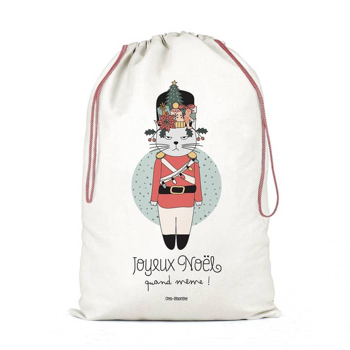 Borsa portaoggetti in cotone Ho ho ho ho nutcracker XXL per la vendita all'ingrosso da parte di Hirondelle & Cie