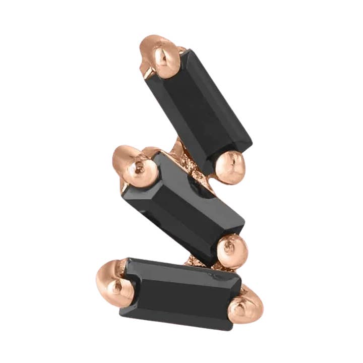 Staxx - espinela negra en oro macizo de 14 kt con cierre sin rosca para venta al por mayor de Piercing-zone