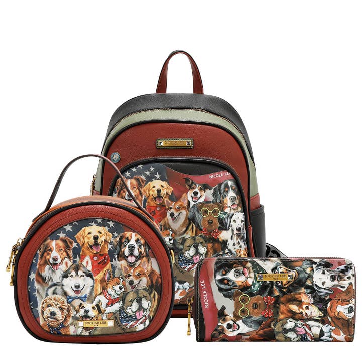 3-DELIGE SET (RUGZAK, SCHOUDERTAS, PORTEMONNEE) (BEST SMILE) voor wholesale door Nicole Lee