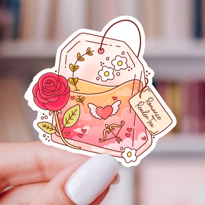 Romance Reader Tea Sticker | Bookish Romance for wholesale by Indie Heart Studio