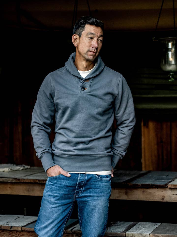 Bodega Shawl Pullover | 14oz French Terry - Pebble for wholesale on Faire5