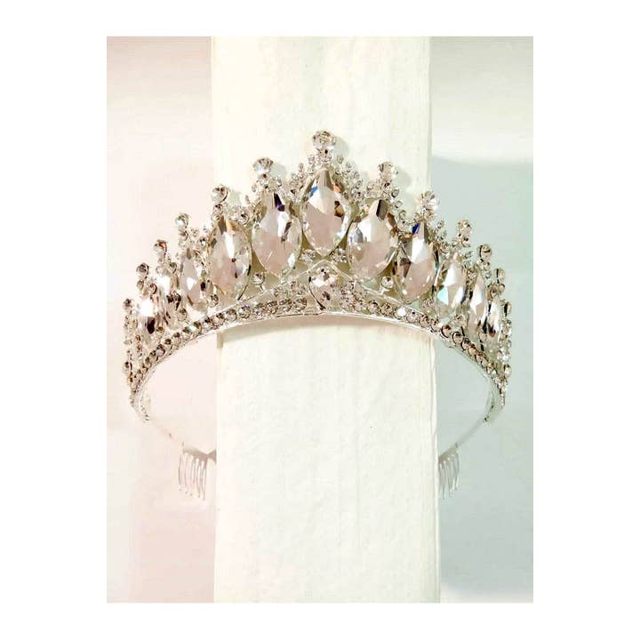 Chicas - Wholesale Tiara - Women's - One Size Fits All Metal Tiara With Jewels HT912-5