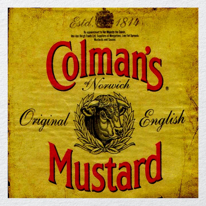 Colman's Mustard Original English Printed Fabric Panel for wholesale by Hills Of Fabric