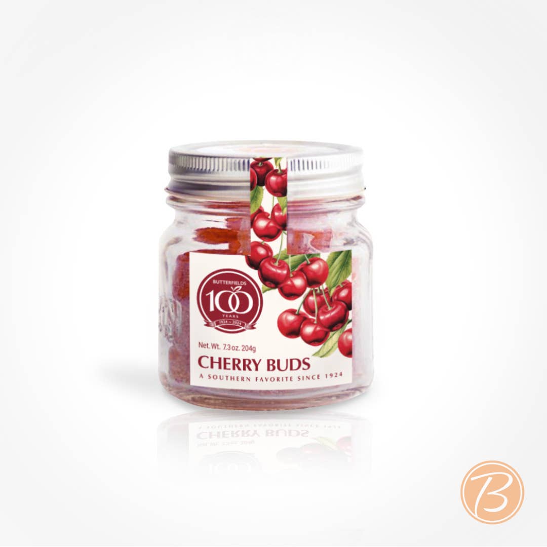 Butterfields Candy - Wholesale Boiled sweets - CHERRY BUDS IN A VINTAGE MASON JAR 7.3 OZ