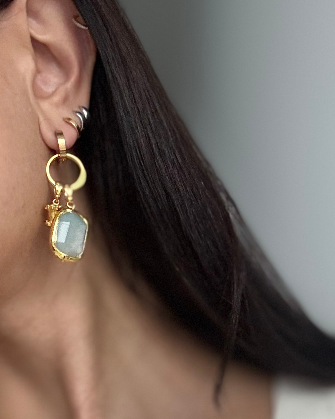 WILYMI Jewelry Co - Wholesale Dangle Earrings - JOY 4-in-1 Hoop Earrings | GF + Stainless Steel + Amazonite1