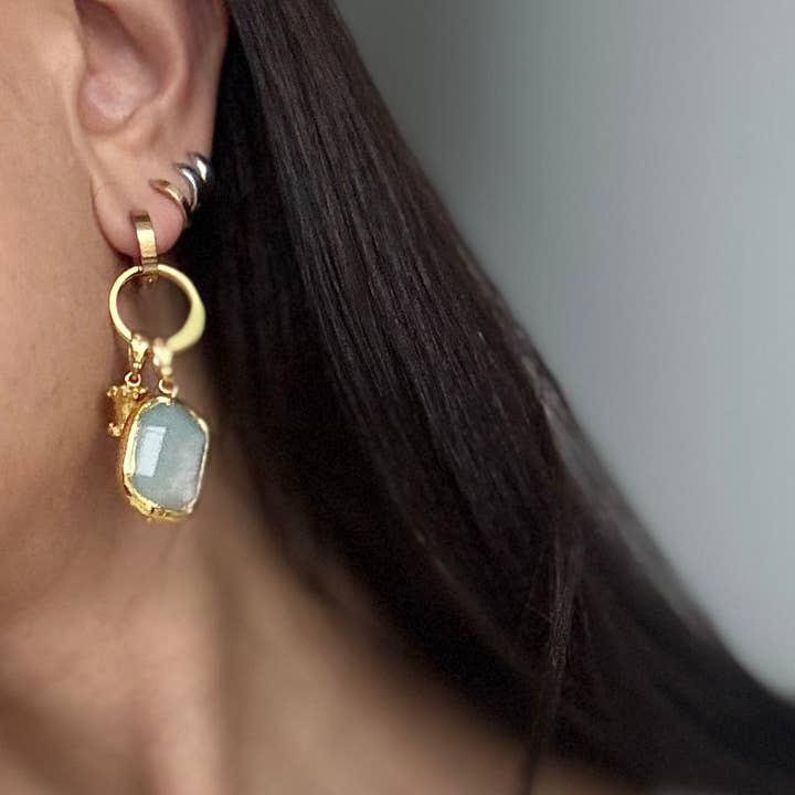 WILYMI Jewelry Co - Wholesale Dangle Earrings - JOY 4-in-1 Hoop Earrings | GF + Stainless Steel + Amazonite1
