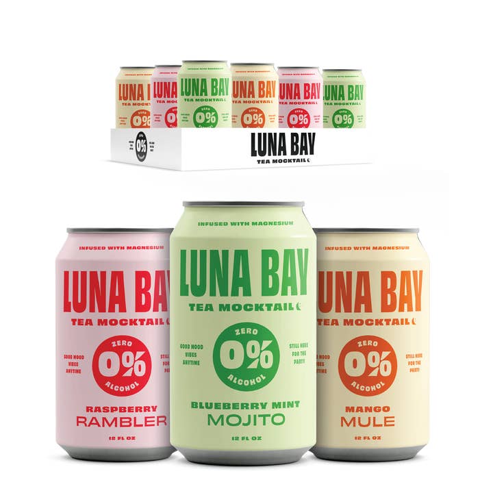Luna Bay - Wholesale Non-Alcoholic Aperitif/Mocktail - Luna Bay Zero Percent Tea Mocktails Variety Pack 12pk