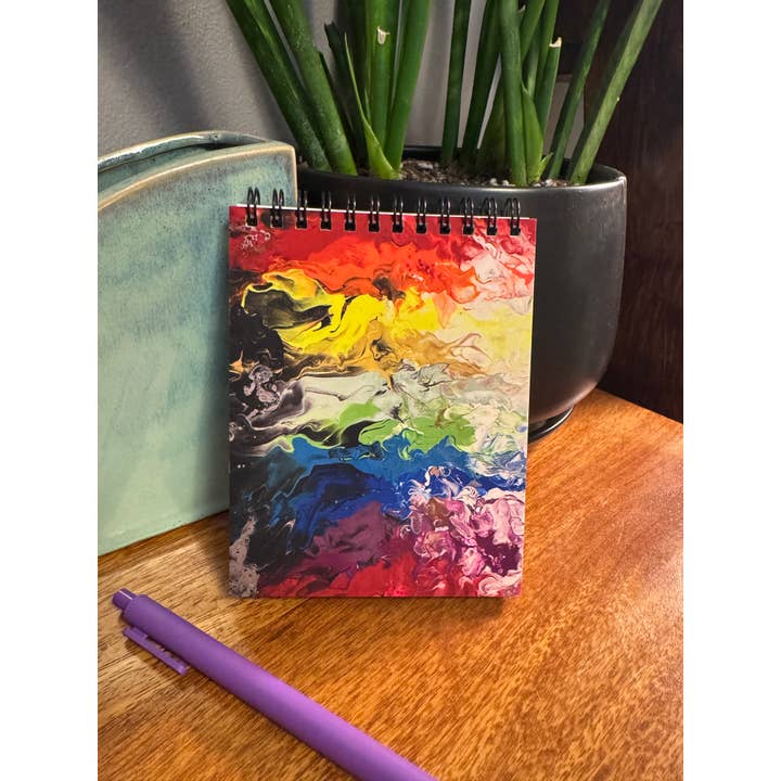 Vibrant Rainbow Spiral Notepad with Soft Touch Cover LGBTQ for wholesale by AbstractbyRabrams