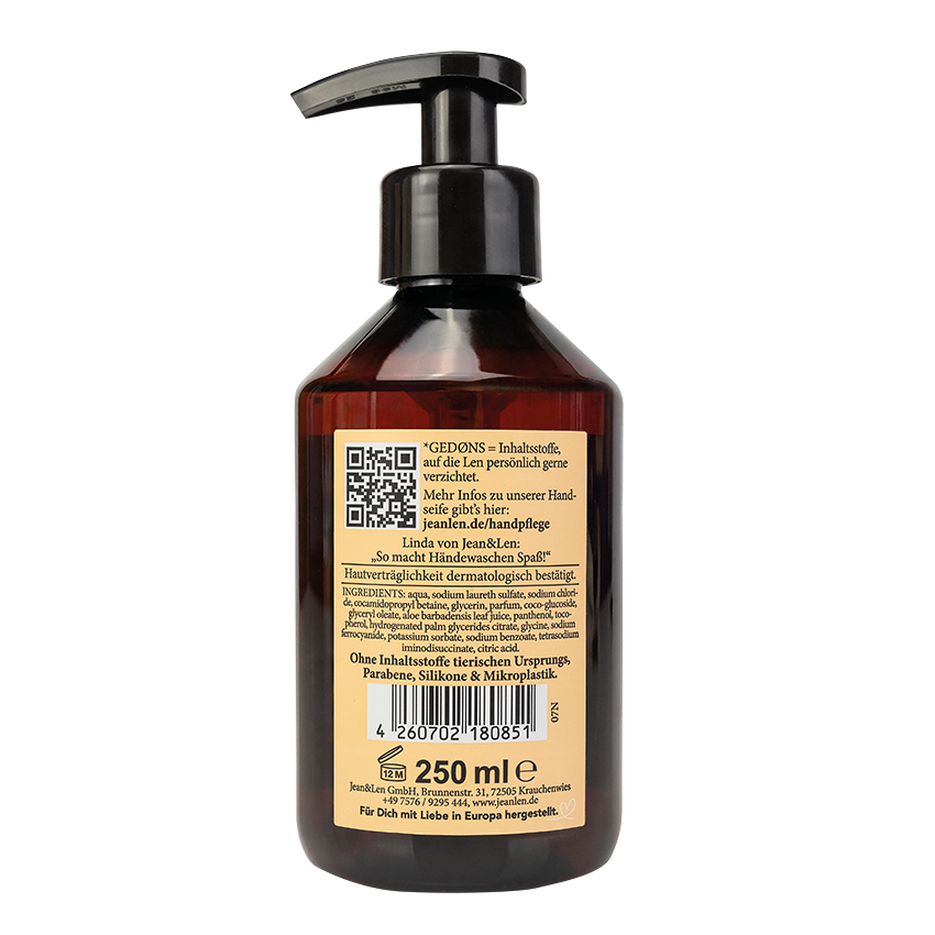 Jean & Len - Wholesale Hand Soap/Wash - Blood Orange/Vetiver Hand Soap, 250ml1