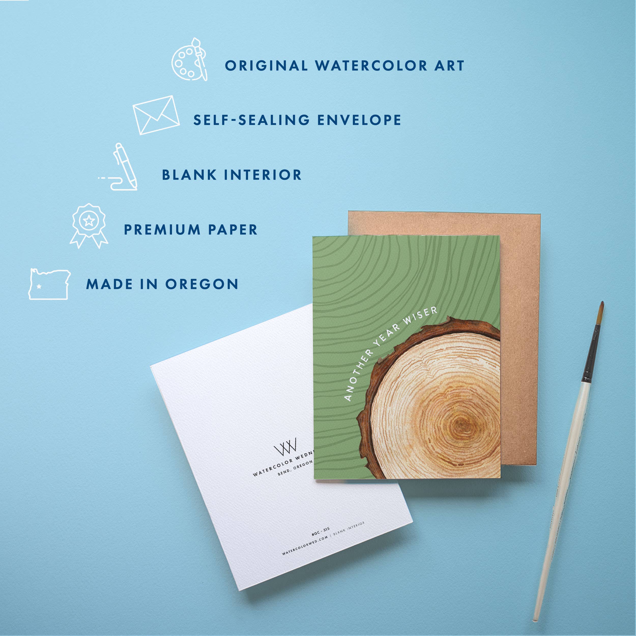 Watercolor Wednesday – Engroshandel Fødselsdagskort – Klog Fødselsdagskort | Blive Ældre Træring Naturdesign1