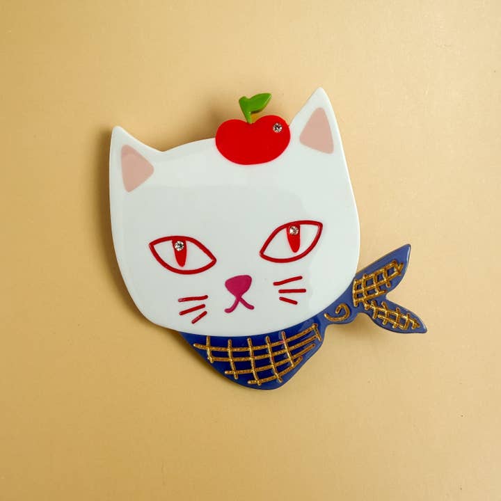 Centinelle - Wholesale Hair Clip - Women's - Apple Cat Alligator Clip