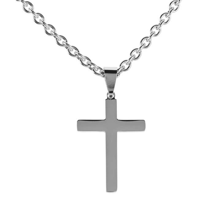 Cottage Garden - Wholesale Jewelry - Men's - Man of God Necklace Box Cross Stainless Steel