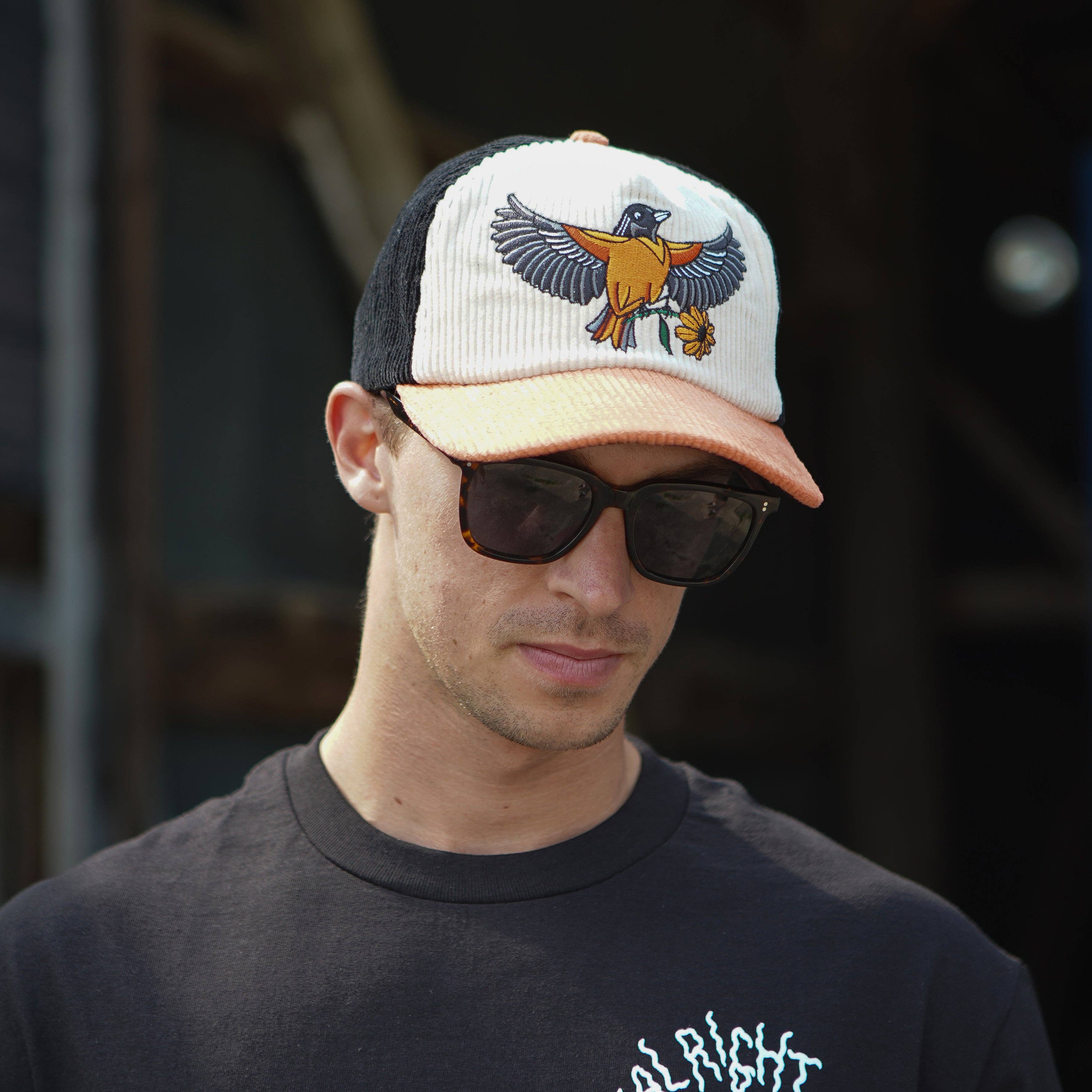 Stuntin Goods - Wholesale Flat Brim Cap - Unisex - Oriole Two-Tone Corduroy Hat9