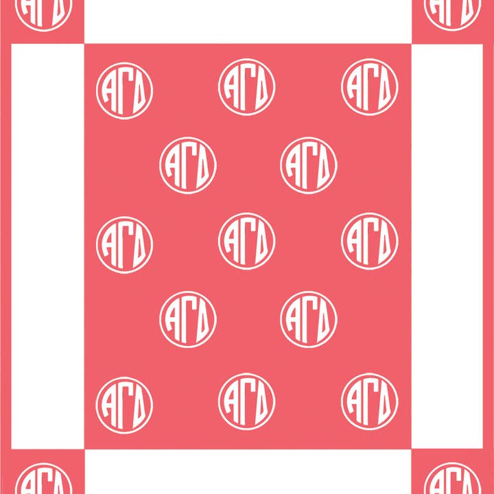 Over The Moon Greek - Wholesale Throw Blanket - Sorority & Greek Circle Monogram Blanket2