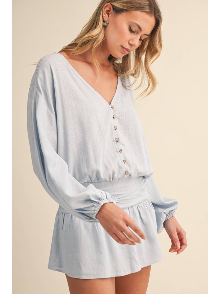 Klesis - Wholesale Romper - Women's - IR2396 LINEN LONGSLEEVES ROMPER4