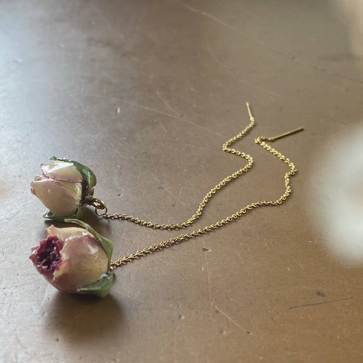 Lakoo Designs - Wholesale Dangle Earrings - Rose Threader Earrings