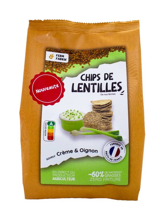 Artisanal Lentil Chips - Cream Onion Flavor for wholesale by Ferm Fabrik