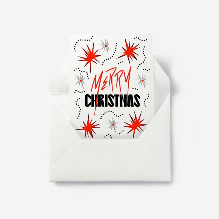 Kiki Gunn - Wholesale Christmas Card - Merry Christmas” Star / BOOM Christmas Card (wht)3