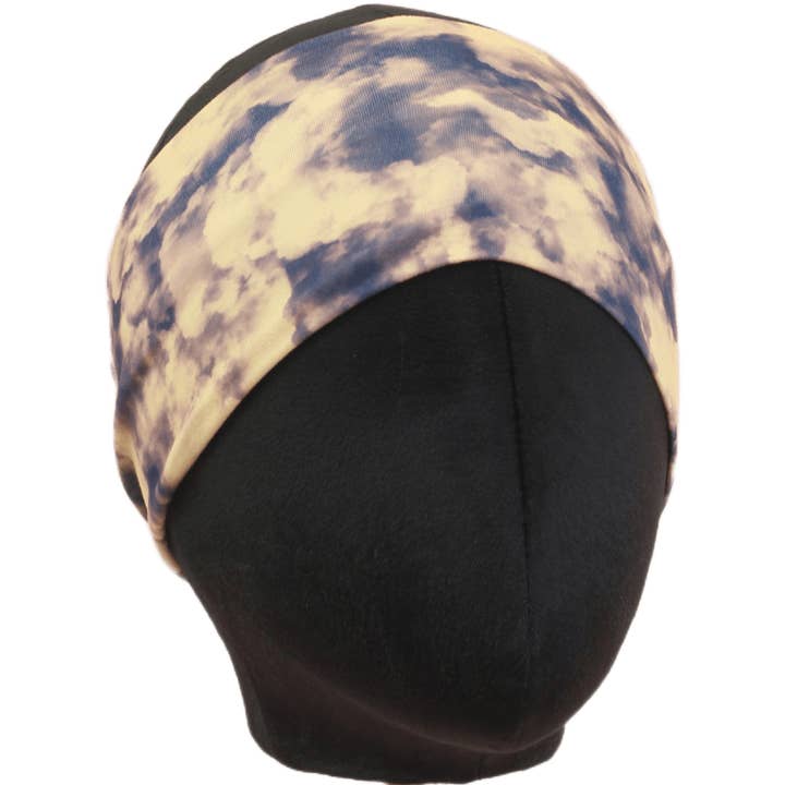 Blue and Gold Stretch Headband for wholesale by The Sassy Olive Handmade Headbands