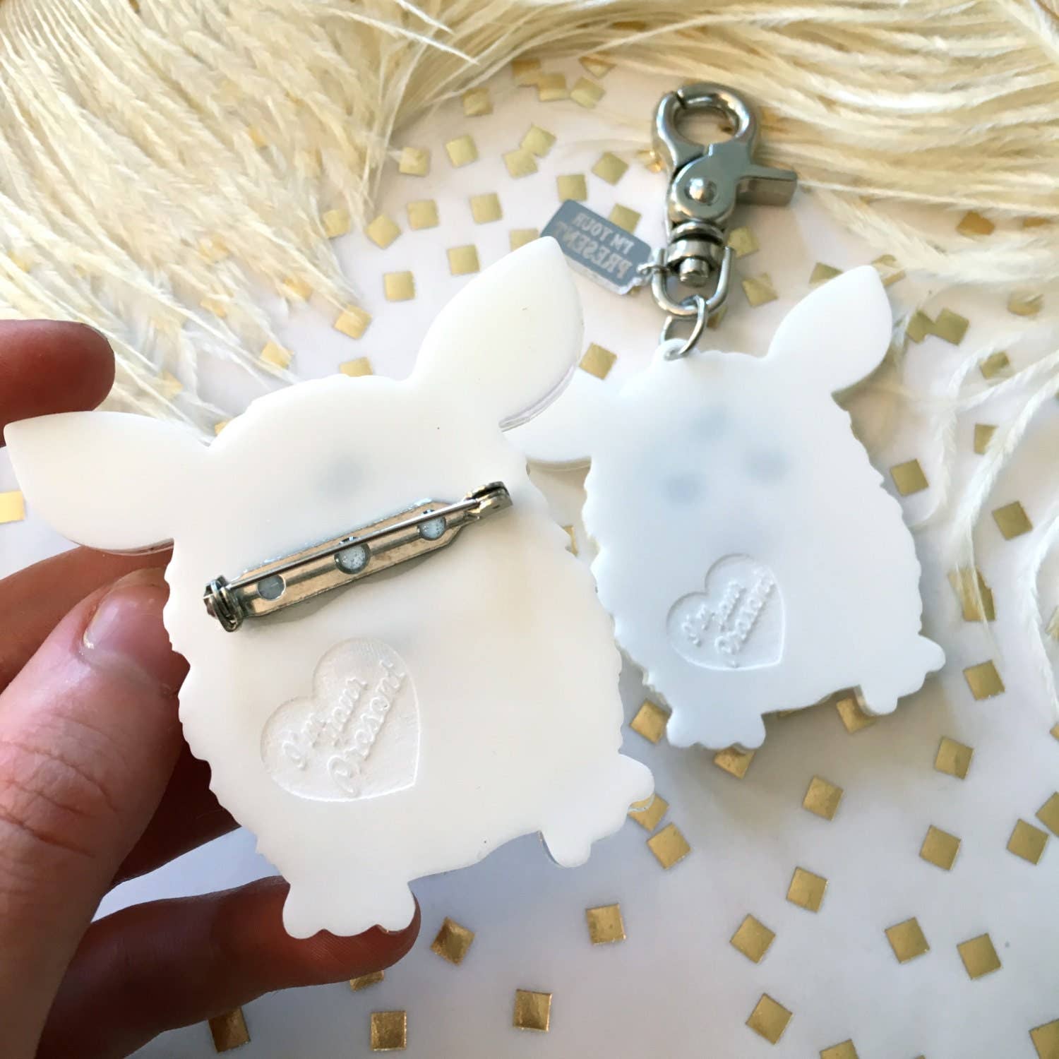 I'm Your Present - Wholesale Keychain - Women's - Furry Furby Acrylic Laser Cut Acrylic Keychain Or Pin2