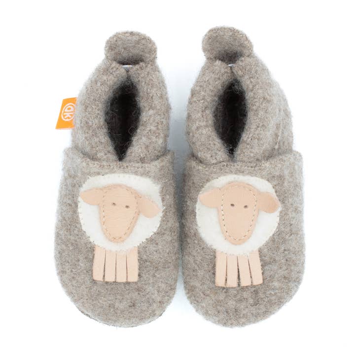 Orangenkinder® – Engroshandel Hjemmesko - Børn – Wolli Määählie får filtede uldsutsko2