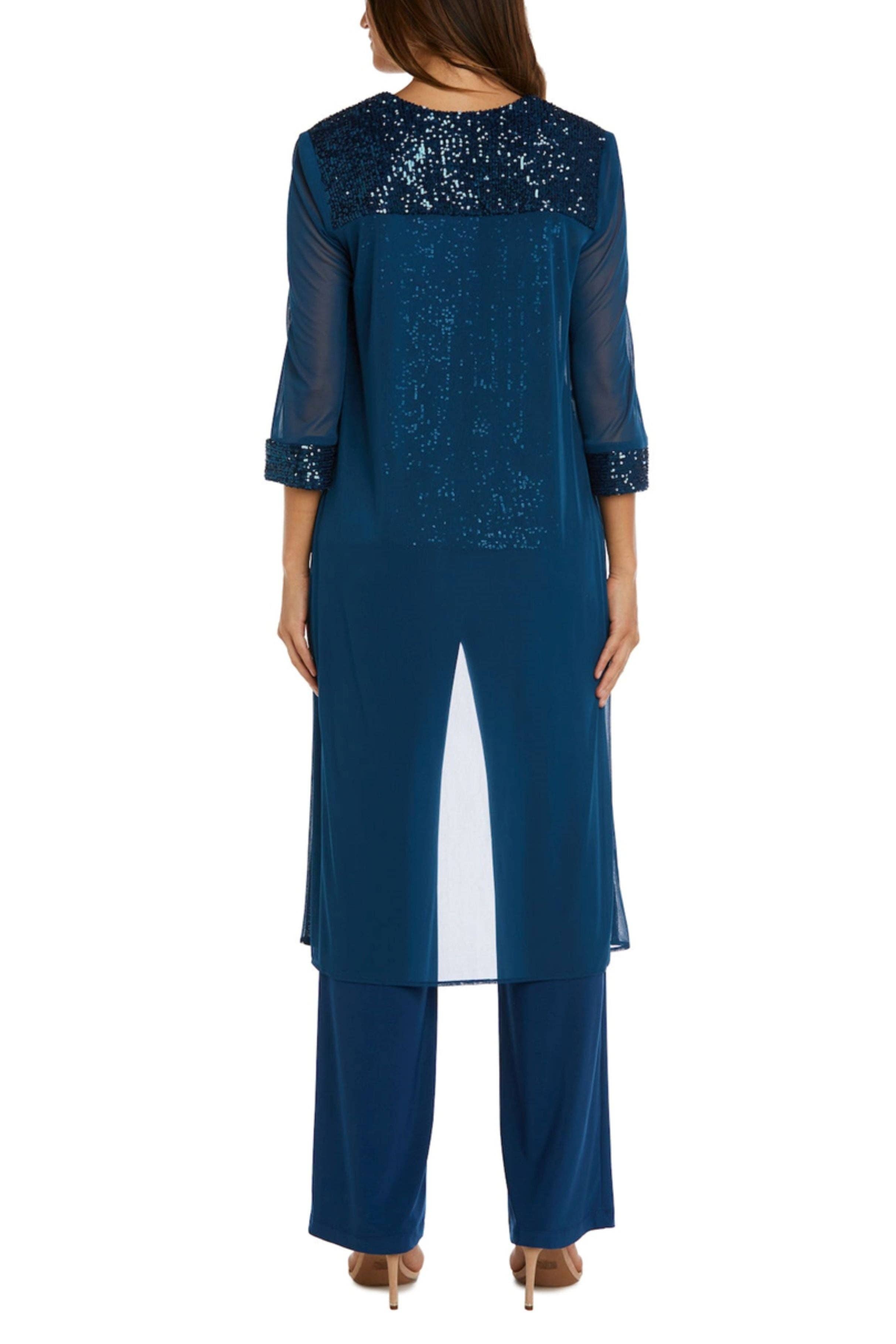 PEACOCK RM Richards Sequined Formal 3-Piece Pants Suit for wholesale on Faire1