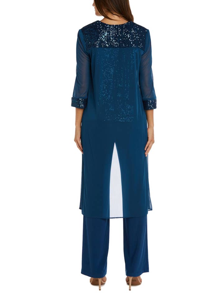 PEACOCK RM Richards Sequined Formal 3-Piece Pants Suit for wholesale on Faire1