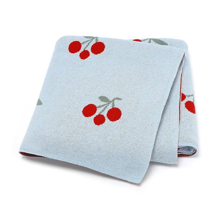 MyKids-USA® - Wholesale Bedding blanket – Kids & Baby - Knitted Cute And Sweet Cherry Soft Baby Blanket, Perfect For Newborn Boys And Girls4
