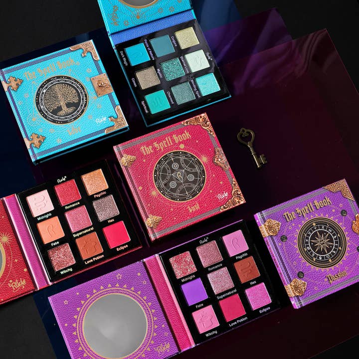 Rude Cosmetics - Venta al por mayor Paleta de sombras de ojos - The Spell Book Set de paleta de sombras de ojos A, 24 piezas