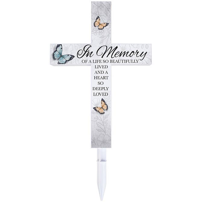 Gift & Garden by Carson - Wholesale Garden/Lawn Stake - "In Memory" Solar Cross Stake