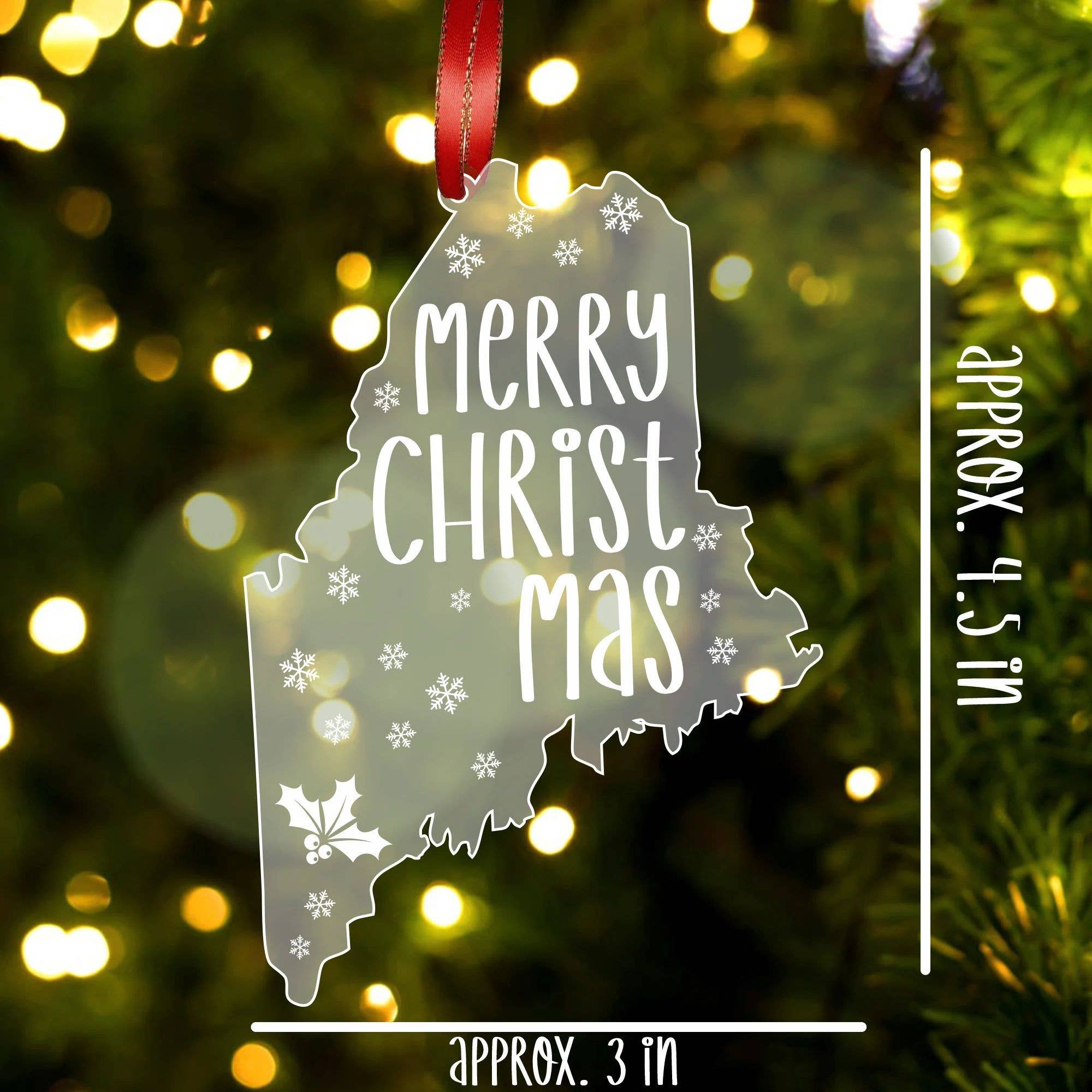 Blue Ridge Mountain Gifts - Wholesale Ornament - Christmas Ornament - State Design Acrylic Laser Engraved1