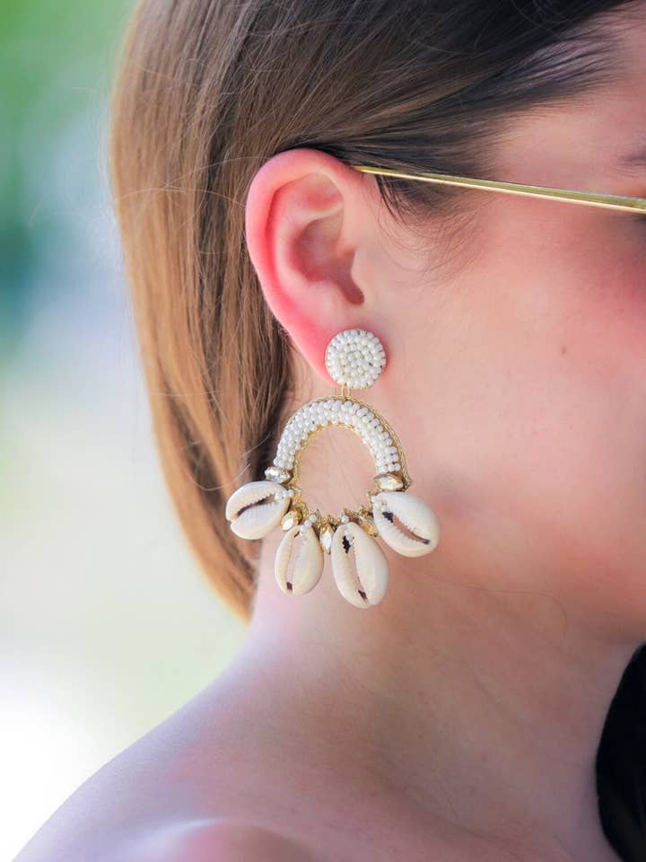 Seashell Hoop Earrings for wholesale by Jess Lea