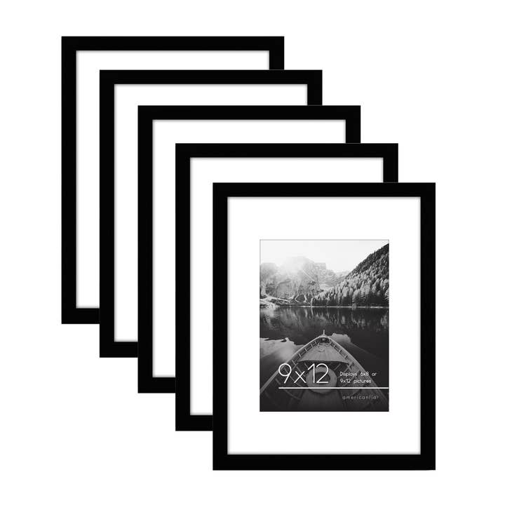 Americanflat - Wholesale Picture Frame - Americanflat Picture Frame with Mat Slim Molding (5 Pack)24