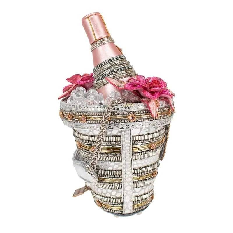 Mary Frances Accessories - Wholesale Top Handle Bag - Women's - Champagne on Ice Beaded Bottle and Bucket Top-Handle Bag3