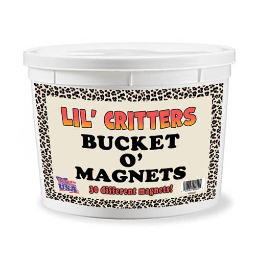 Lil' Critters Bucket o' Magnets - name droppable! for wholesale by SJT Enterprises, Inc.