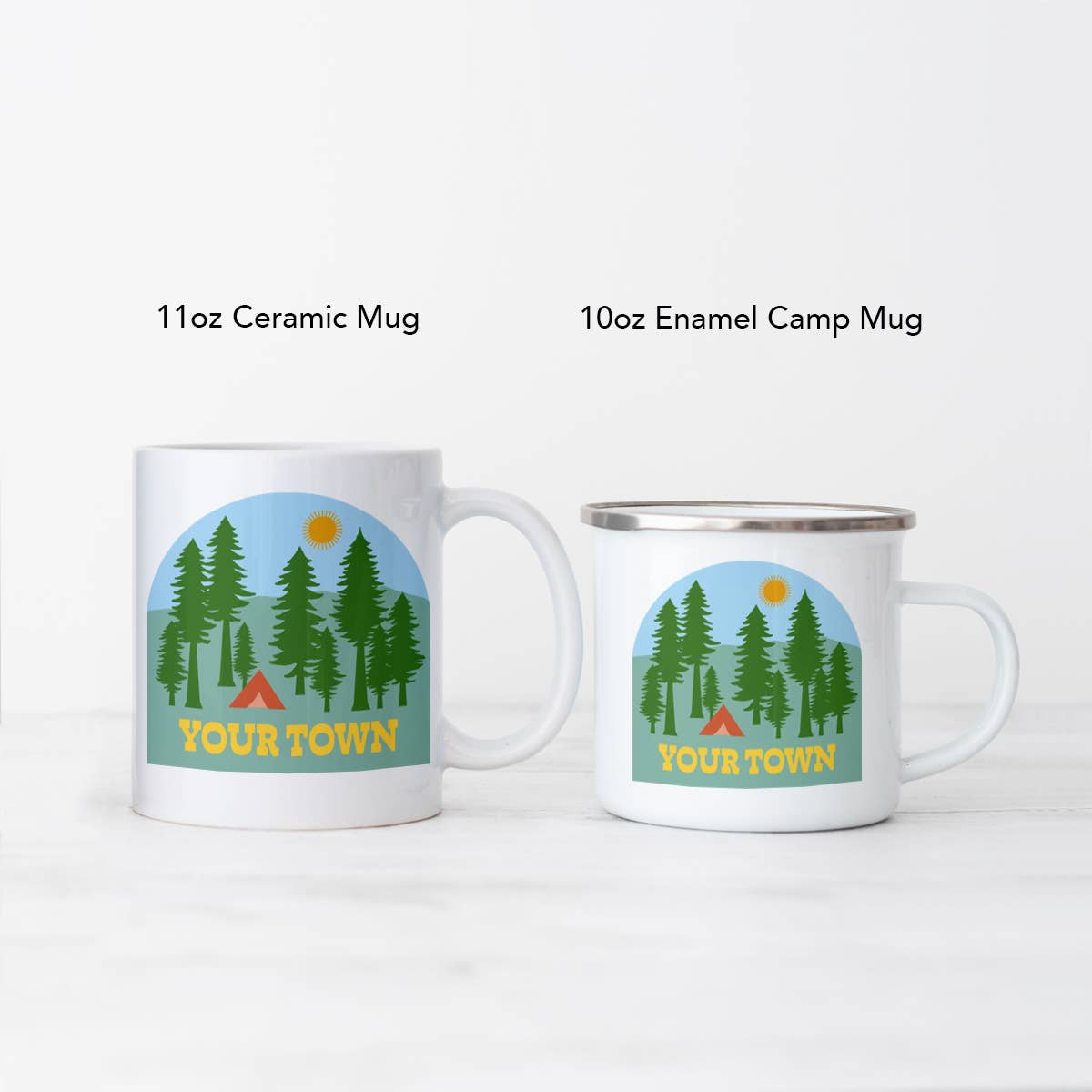 Rock Scissor Paper - Wholesale Coffee Mug - Personalized City Camp Mug Camping Tent View1