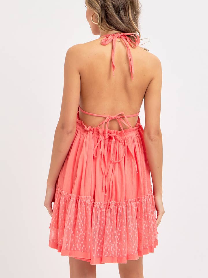 Sweet Lovely by Jen - Wholesale Dress - Women's - HALTER OPEN BACK BILLOWY MINI DRESS59